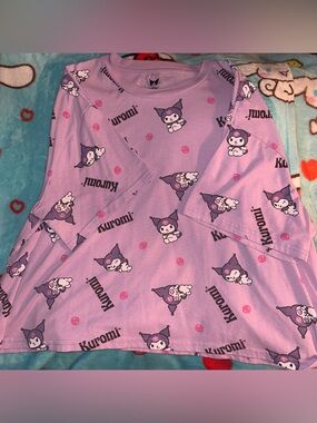 Purple Allover Kuromi Crop Top
